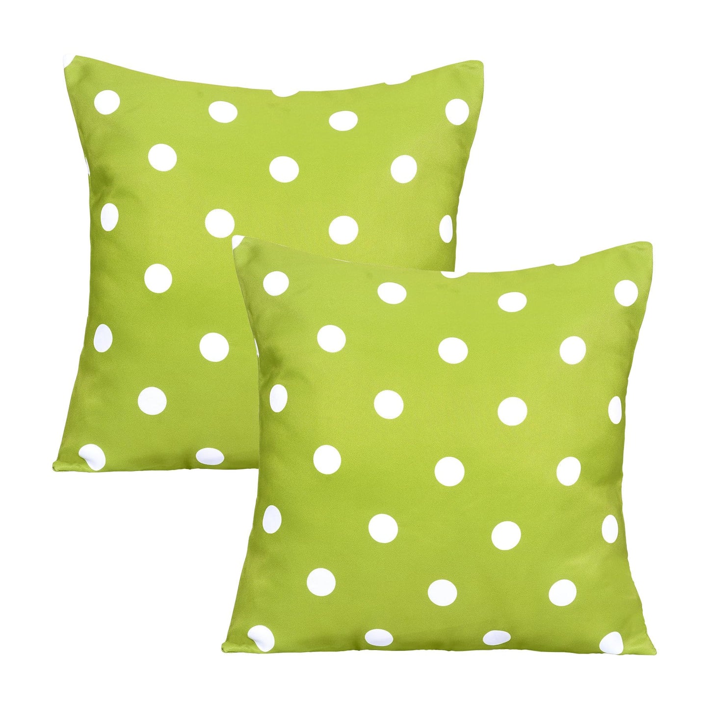 Poise3EHome Outdoor Throw Pillow Covers Set of 2 Waterproof Decorative Pillow Covers for Living Room, Couch, Patio, Spring, 18X18 Inches, Green Polka Dot