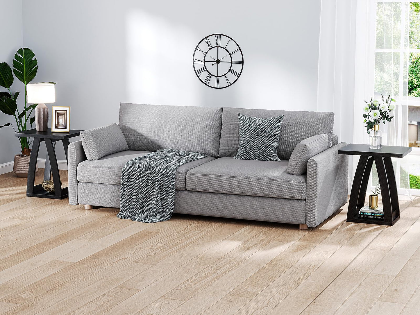 FJTFORME End Tables Living Room Set of 2. Side Tables Living Room. Side Table Beside Sofa. Modern End Table for Home. Black End Tables Set of 2