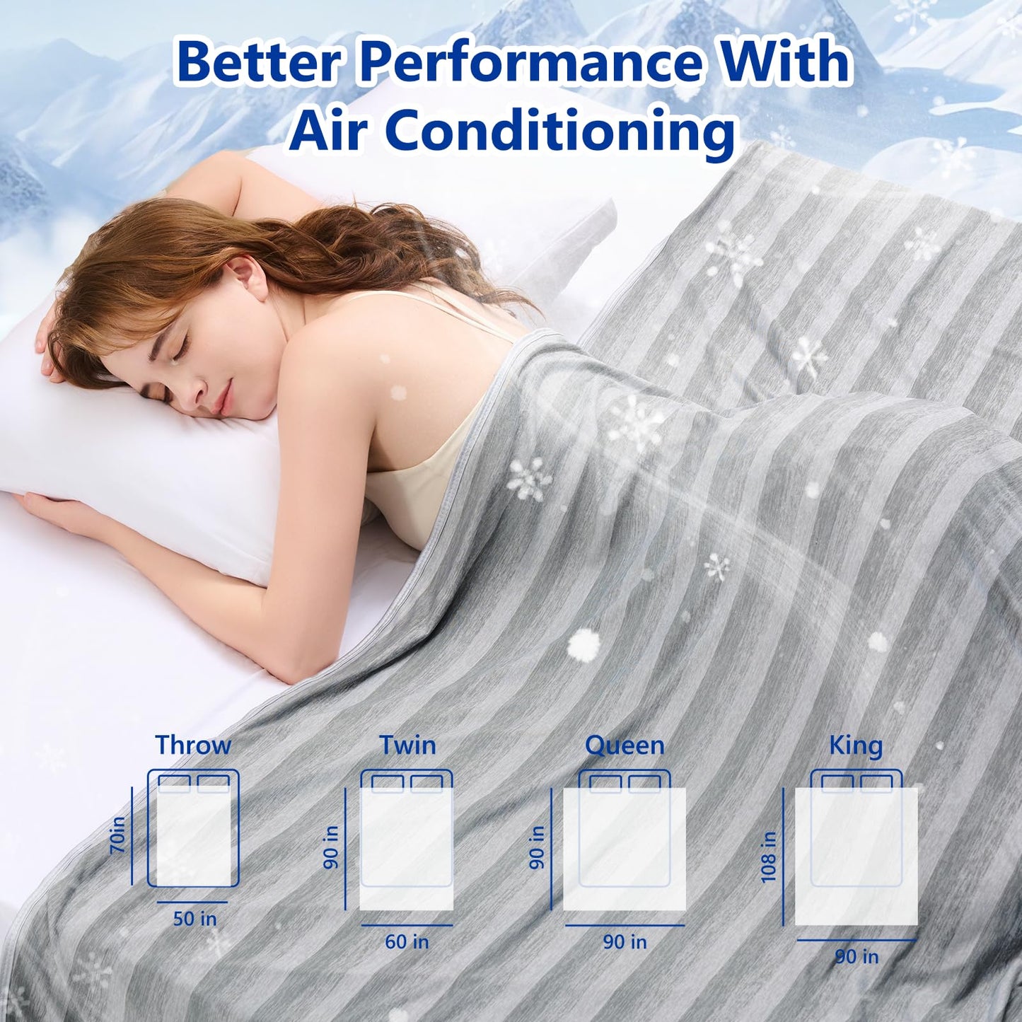 GOHERO Cooling Blanket King, Arc-Chill Q-Max >0.5 Cool Fiber, Summer Cooling Throw Blanket for Hot Sleepers, Keeps Body Cool for Night Sweats, Soft Lightweight Sofa Couch Blankets for Kid Adults