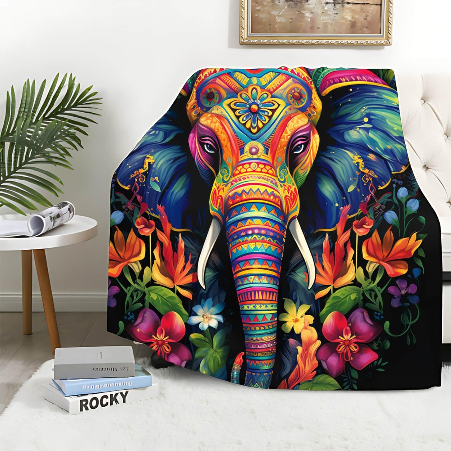 YucZiken Elephant Throw Blanket, Elephant Birthday Gifts for Women and Men, Lightweight Wild Life Fleece Home Decor, Washable, No-Pilling, 60x80 Inches