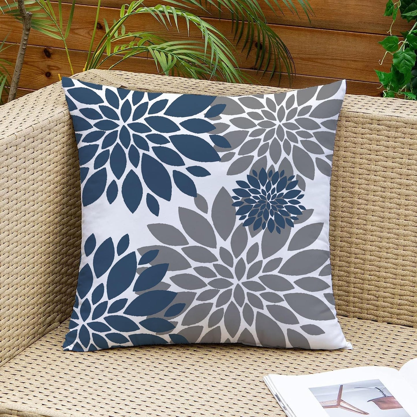 Mimkus Blue Farmhouse Pillow Cover 18 x 18 Inch Set of 4 Spring Summer Throw Pillow Covers Double-Sided Printing Pillow Case for Sofa Home Decor