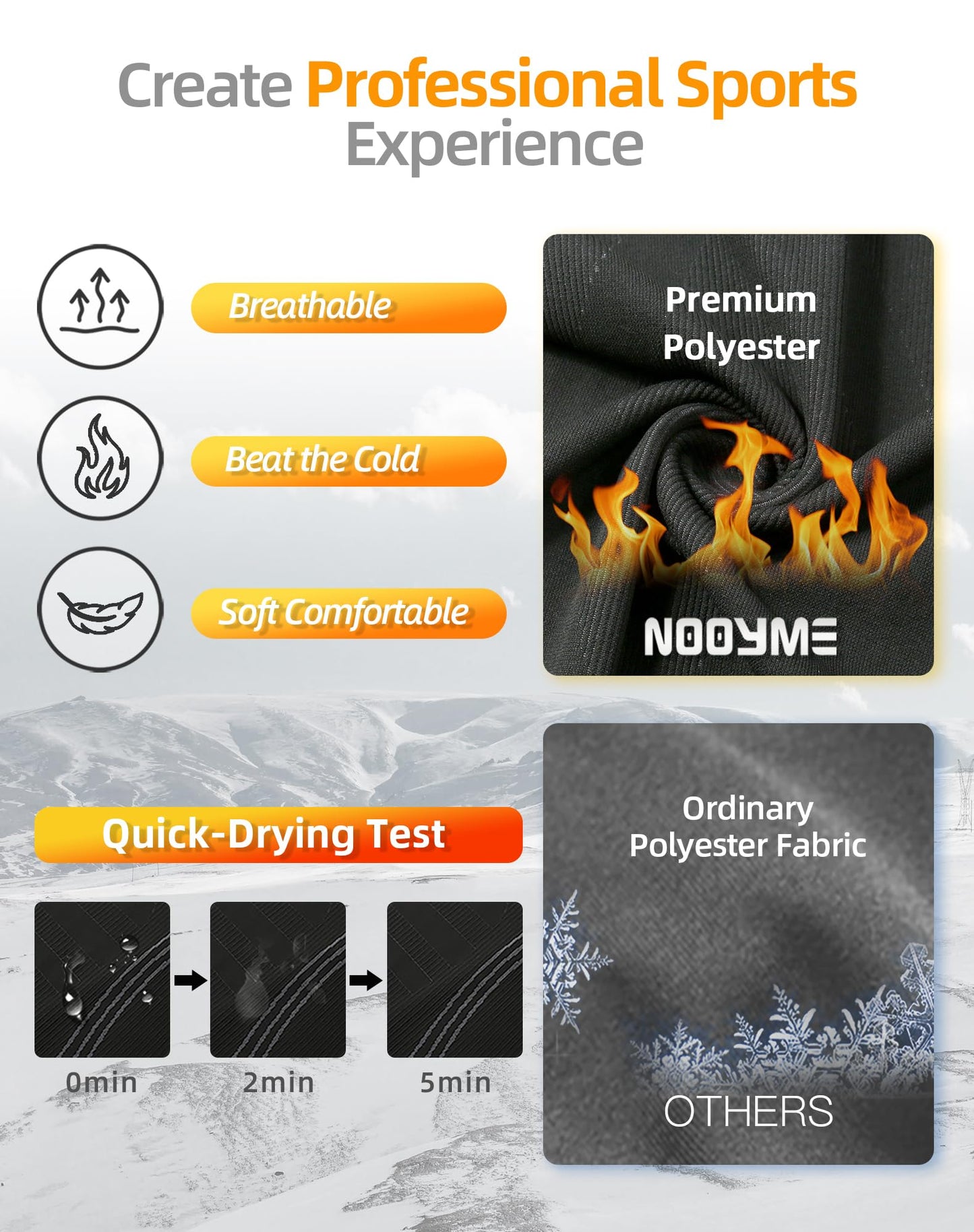 NOOYME Thermal Long Johns, Base Layer Women's Thermal Underwear in Black-Blue