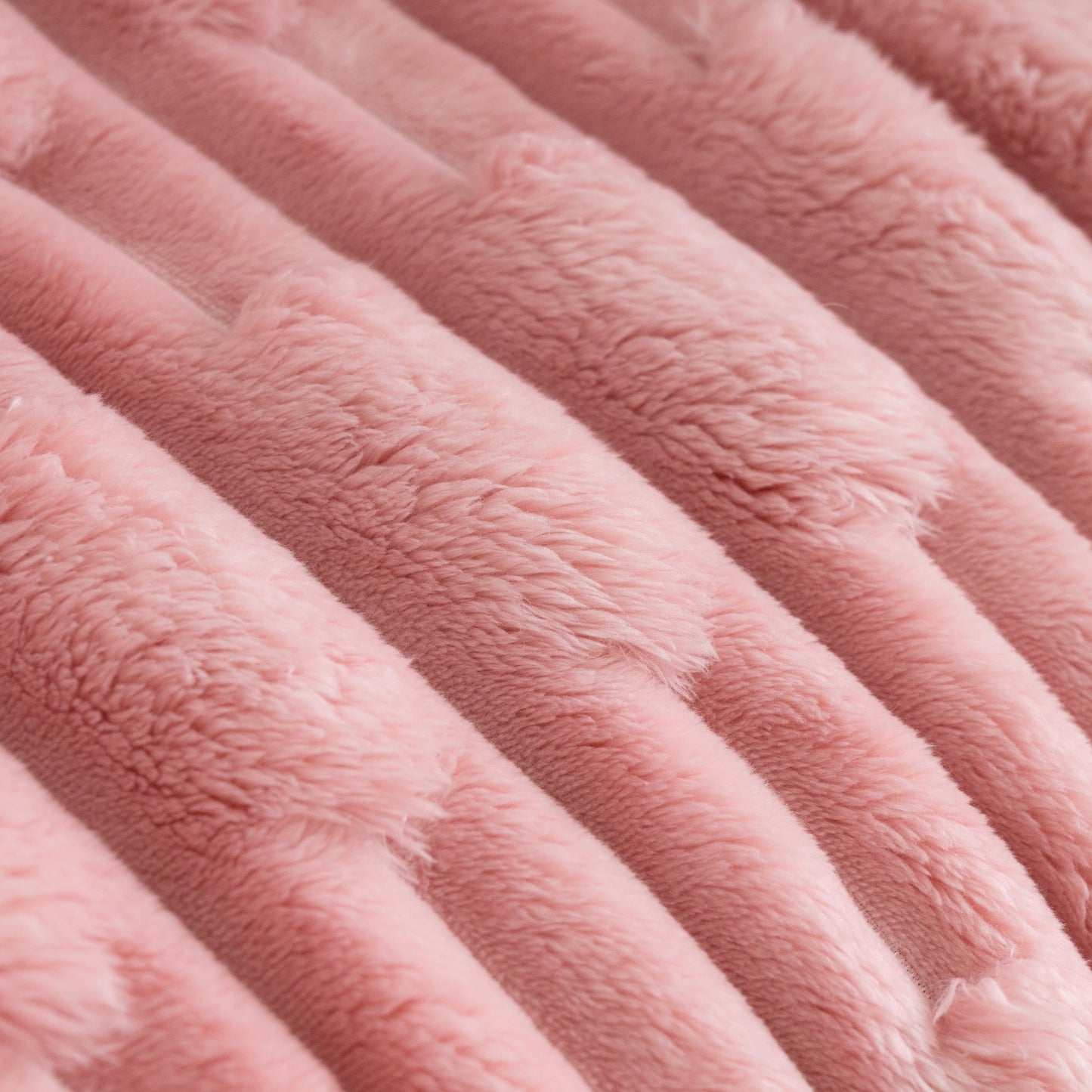UKELER Sherpa Fleece Blanket 50 × 60 inch Fuzzy Soft Bed Blanket 610 GSM Thick Striped Throw Blanket for Couch Sofa Bed Office Camping, Pink