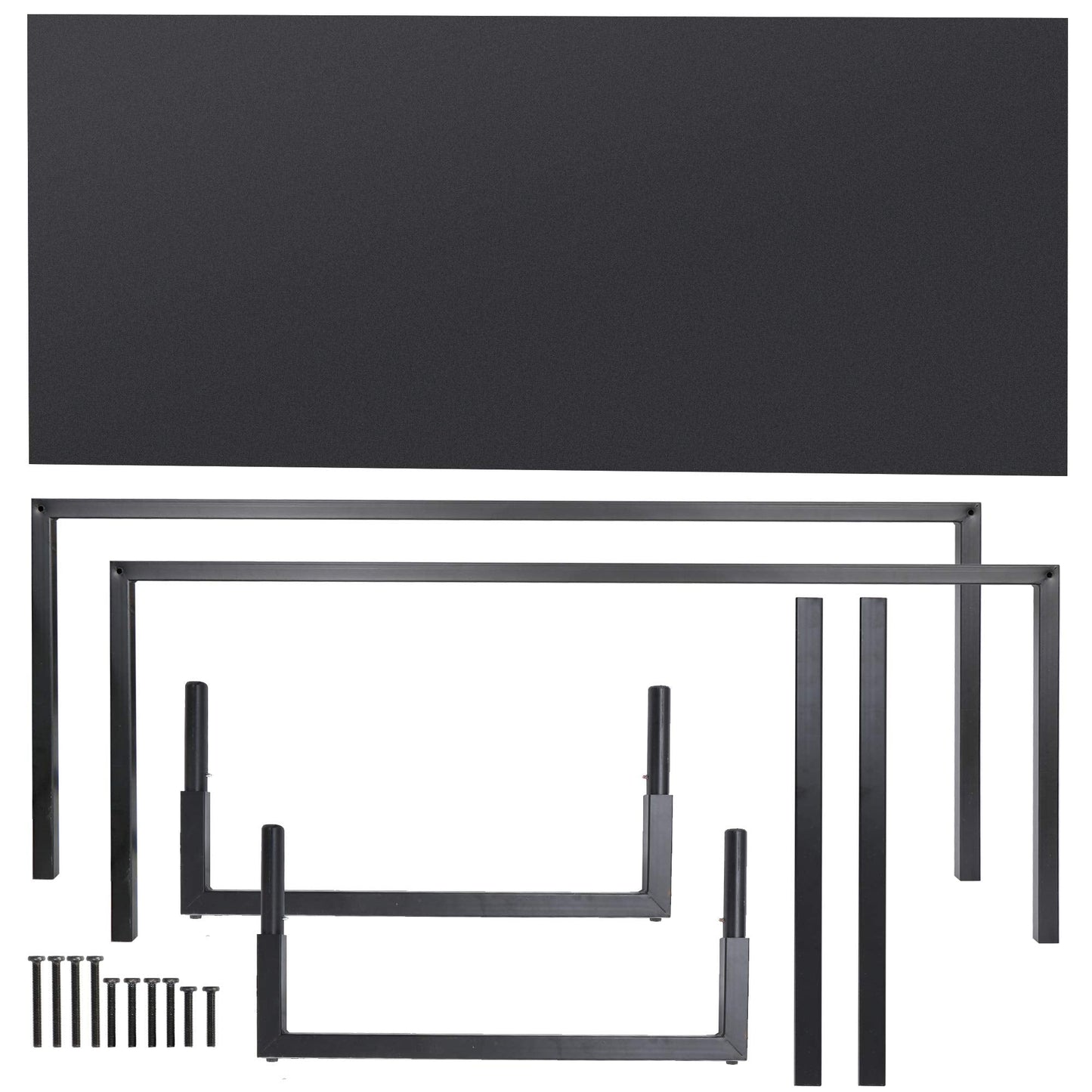 SUPER DEAL Computer Desk 55 Inch Modern Sturdy Office Desk PC Laptop Notebook Simple Writing Table for Home Office Workstation, Black