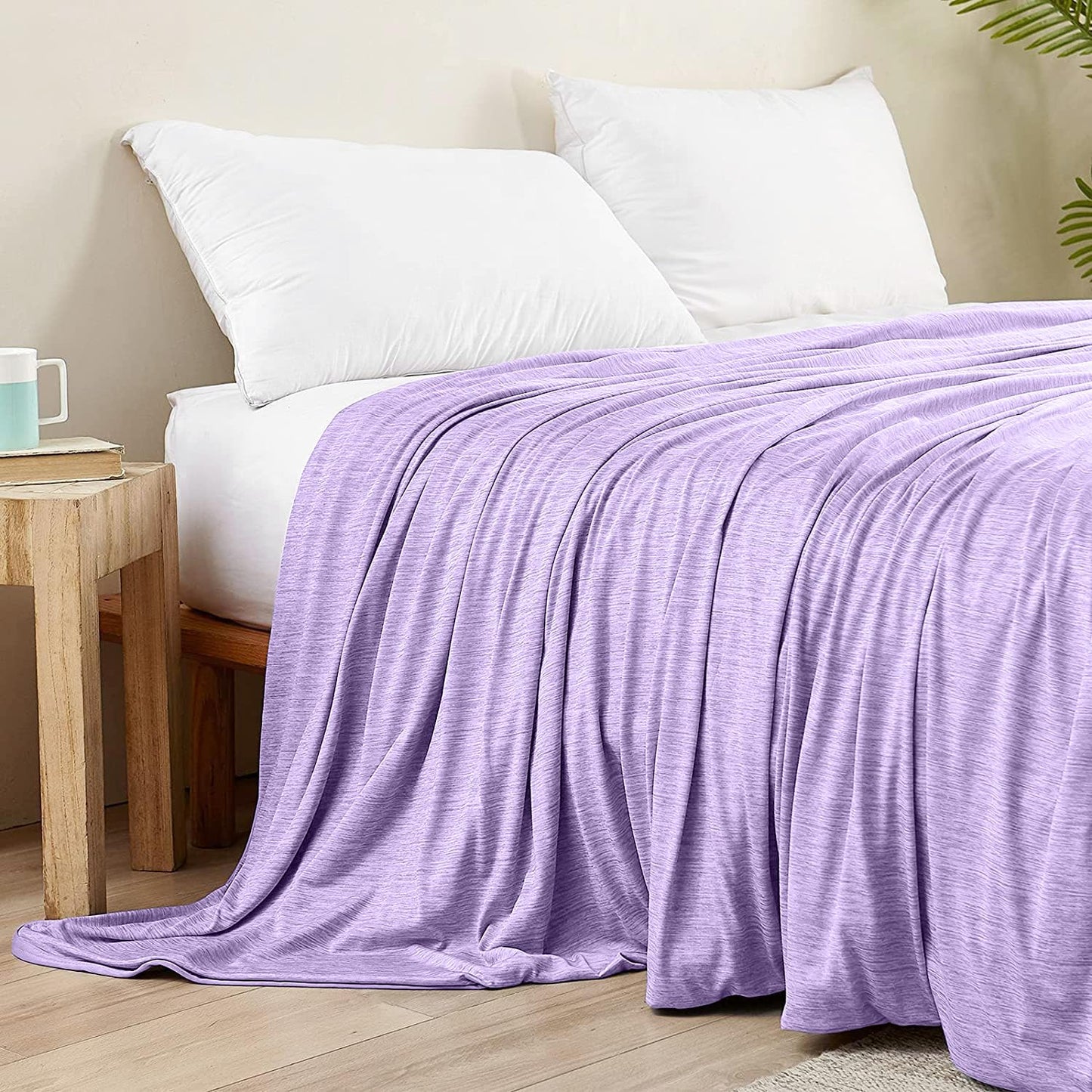 LUXEAR Cooling Blanket for Hot Sleepers Night Sweats Queen Size Cool Summer Blanket 79 X 86in Japanese Q-Max>0.5 Arc-Chill Cooling Fiber Keep Adults/Children Cool Soft Breathable All-Season-Purple