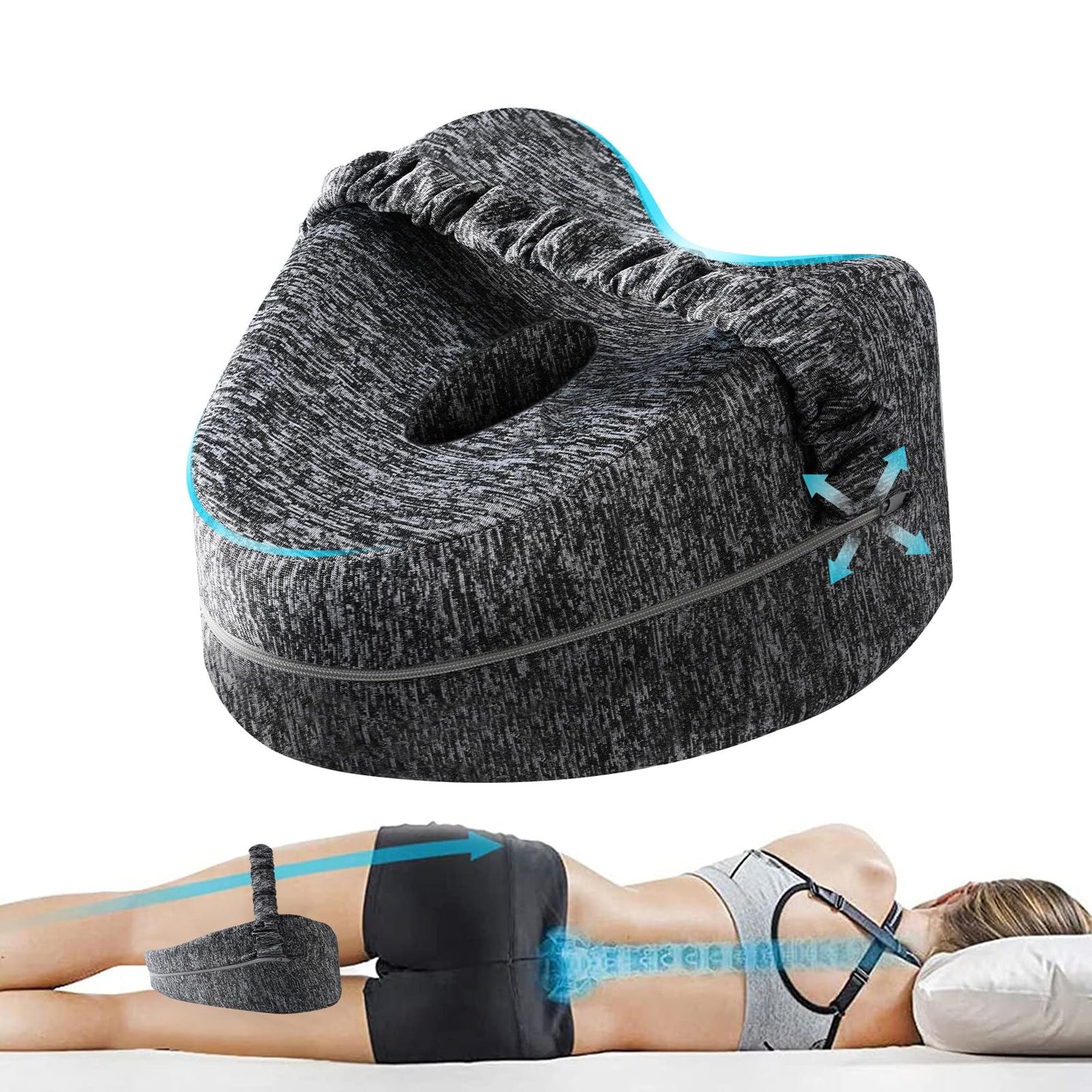 Vertdens Leg Pillow, Knee Pillow for Side Sleepers, Leg Pillows for Sleeping, Knee Cushion for Sleeping,Suitable for Relieving Leg, Back, Knee Pain