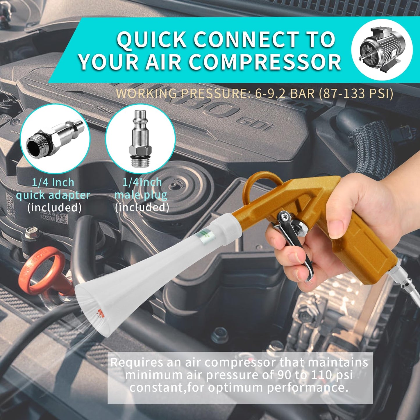 GOCCIDA Air Blow Gun Car Detailing Cleaning Gun Quickly Blasts Dirt and Dust from Surface Combine The air Blowing Gun and dust Blowing Gun into one Car Washing Equipment Tool 2pack