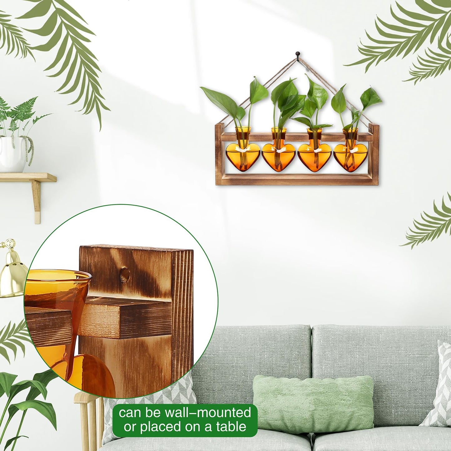 CYZglass Plant Propagation Stations Heart Plant Terrarium Kit Gift for Women Plant Lover Glass Vases