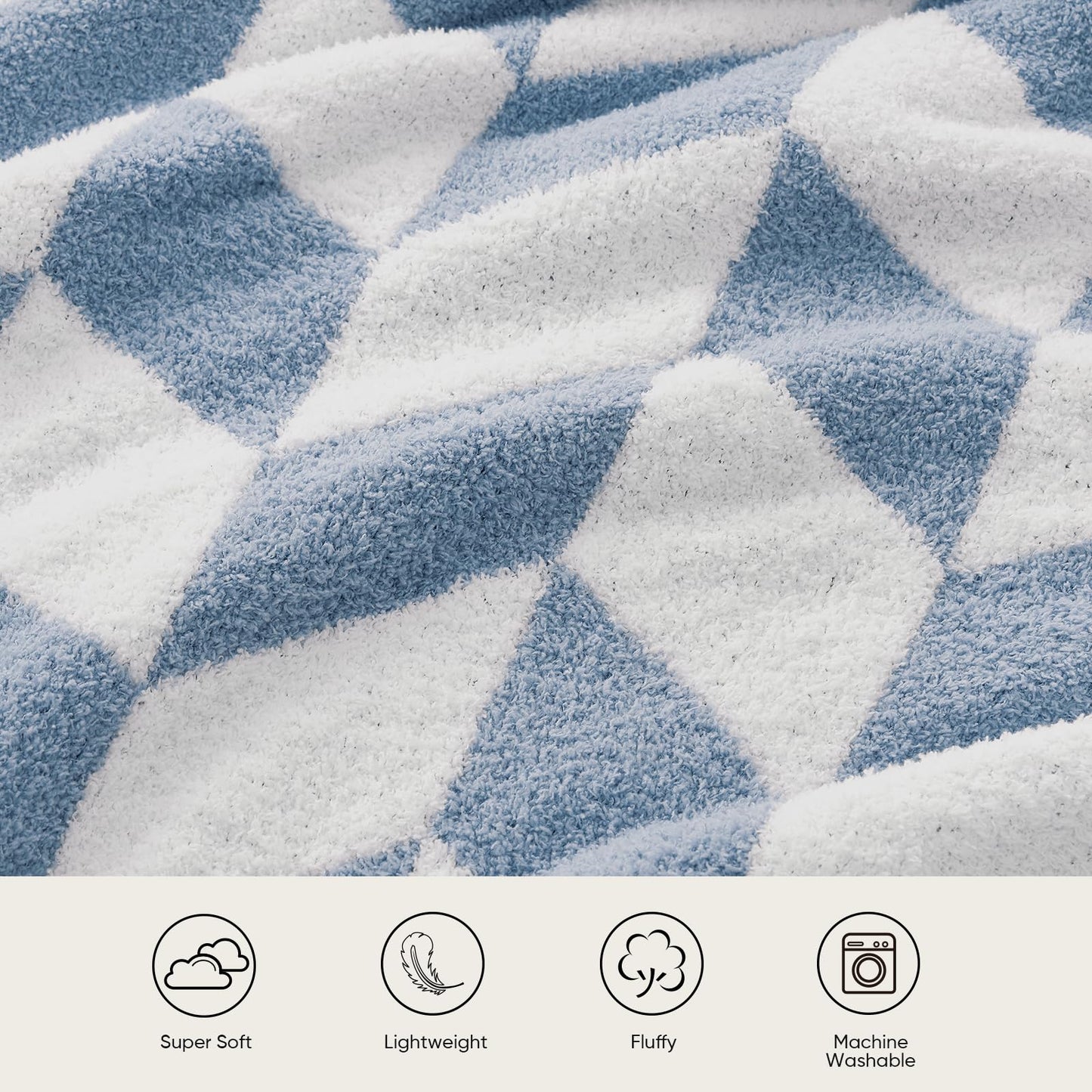 Snuggle Sac Chevron Throw Blanket for Couch, Reversible Super Soft Warm Blankets Cozy Knit Fuzzy Plush Lightweight Throws for Sofa, Bed, Camping, Blue, 50x60 inches