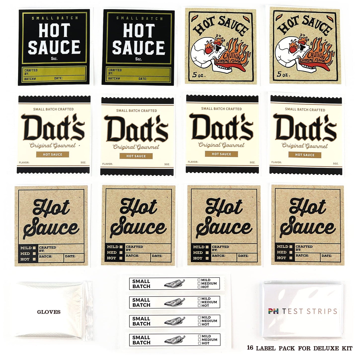 Deluxe Hot Sauce Making Kit, Ghost Pepper Edition, Gourmet Spice Blend, 3 Bottles, Fun Labels, Make your own, DIY, for Dad, Grandpa, Papa, Secret Santa. (Deluxe Ghost Pepper Kit)