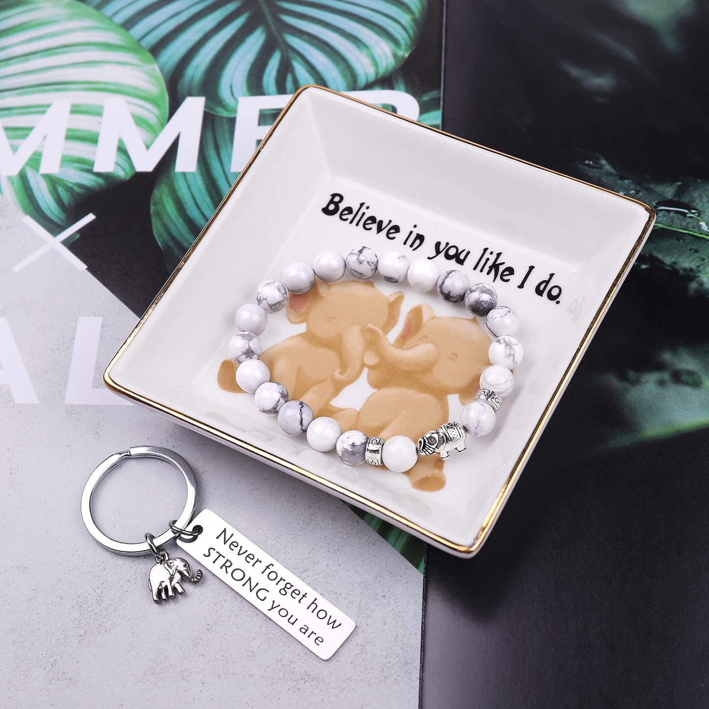 LIKEABLUE Elephant Gifts for Women, Birthday Gifts for Women Elephant, Elephant Lovers Gifts, Elephant Gift Ideas, Elephant Valentines Day Gifts, Elephant Mothers Day Gifts, Elephant Gift Box Set