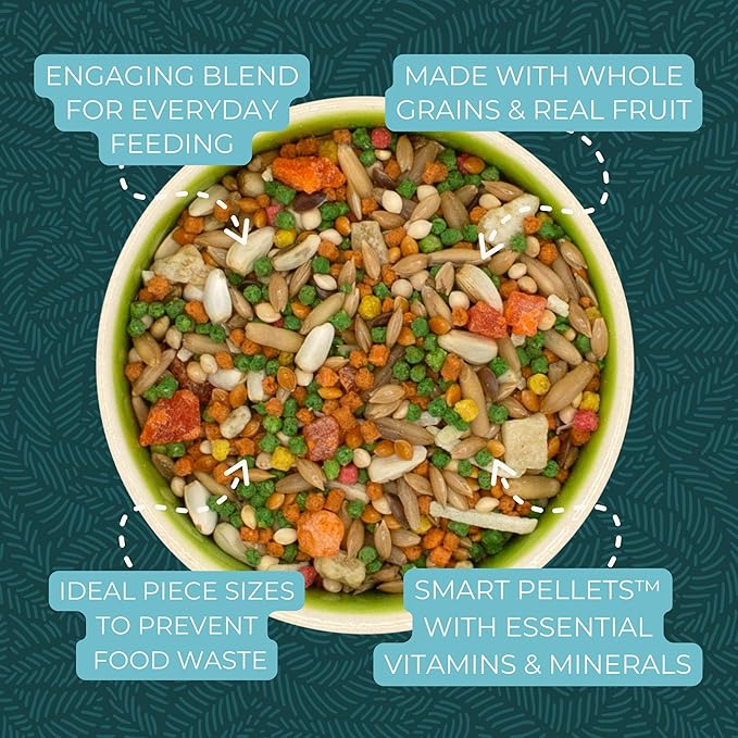 ZuPreem Smart Selects Bird Food, Daily Nutrition for Amazons, Cockatoos, and Macaws, Bird Feed Pellets and Seed Blend, Cockatoo Food, Macaw Diet, Made in USA, (Large, 4 lb bag)