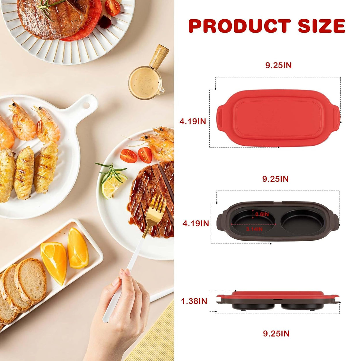 Microwave Egg Cooker, Microwave Egg Poacher | Cooker & Fryer for Breakfast Sandwiches | Maker for 2 Eggs | Dishwasher-Safe & BPA-free, Save Time,Portable for Home,Travel,Gifts