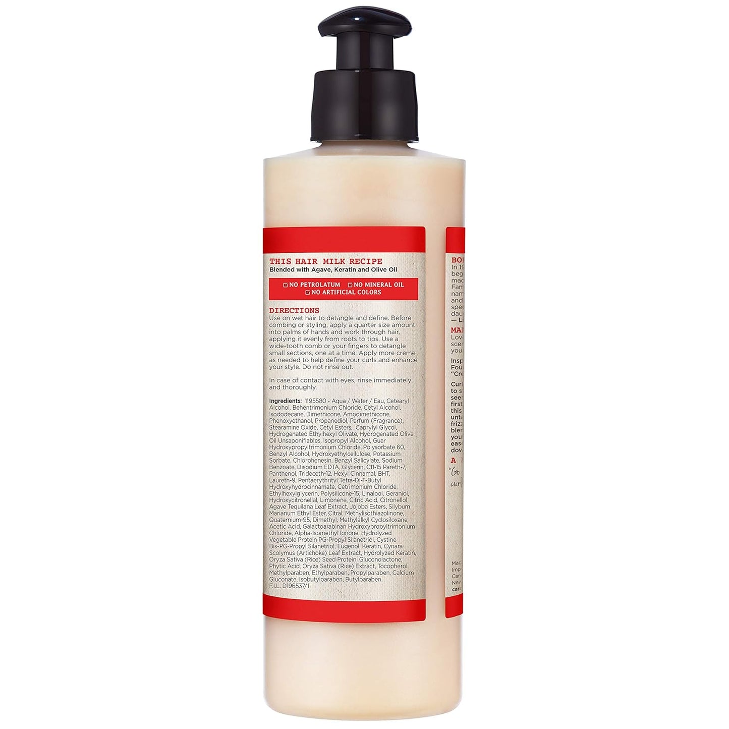 Carol’s Daughter Hair Milk 4 in 1 Combing Creme for Curls, Coils and Waves, with Agave and Olive Oil, Hair Detangler, Curl Cream, 8 fl oz