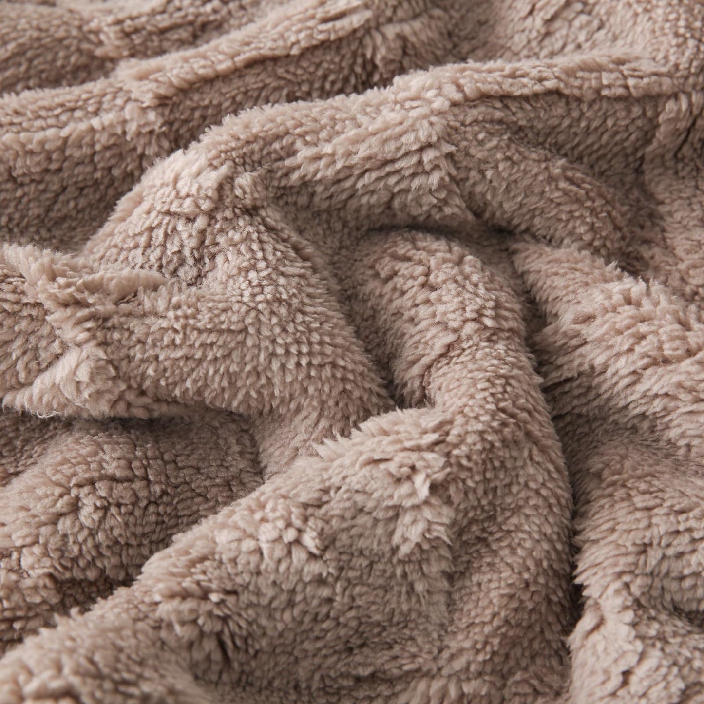 Sherpa Throw Blanket for Couch, Flannel Cozy Soft Blanket for Bed - Fleece, Coffee, 60x80 Inches
