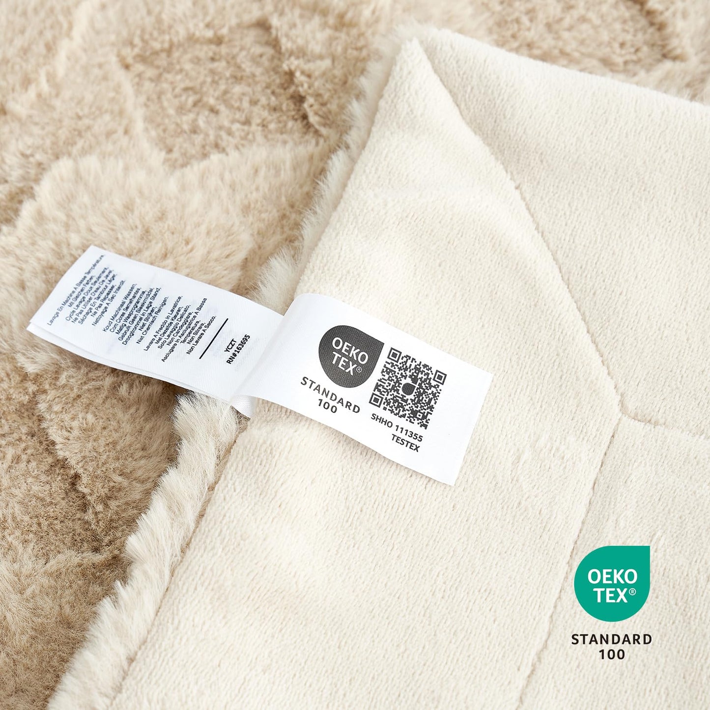 Cozy Bliss Faux Fur Throw Blanket for Couch - Clearance Soft Checkered Fuzzy Cozy Throw Gift Blankets for Women,Beige Boho Blanket for Sofa Bedroom Living Room.50 * 60 Inches