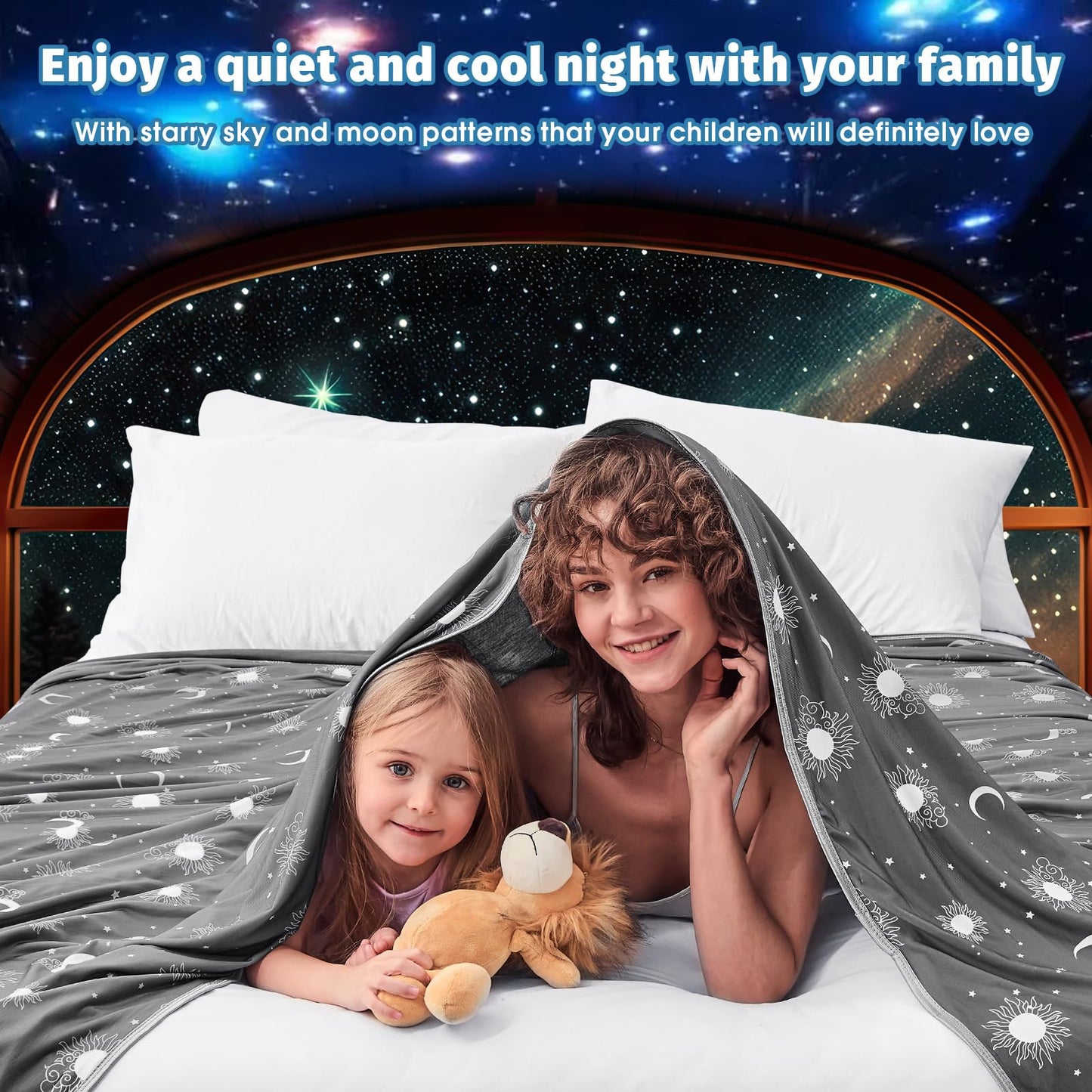 inhand Cooling Blanket Queen Size (90"x90") - Cooled Blankets for Hot Sleepers Lightweight Breathable Summer Blanket for Sleeping Night Sweats to Keep Cool in The Heat -Dark Grey-Sky