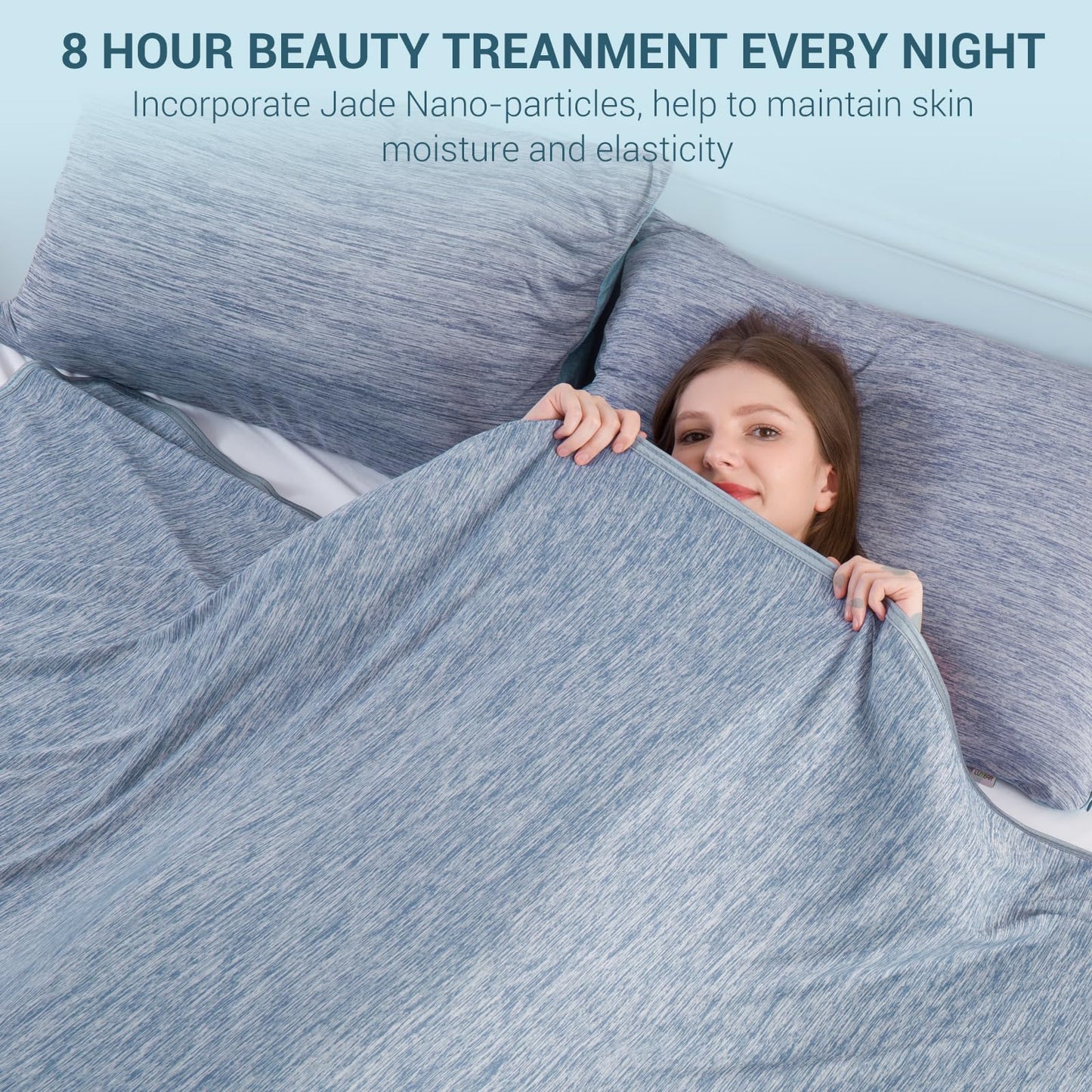 Elegear Revolutionary Cooling Blanket Throw Absorbs Heat to Keep Body Cool for Night Sweats, Arc-Chill 3.0 Cool Fiber Q-Max>0.5 for Hot Sleepers, Lightweight Summer Cold Blankets for Sleeping, Blue