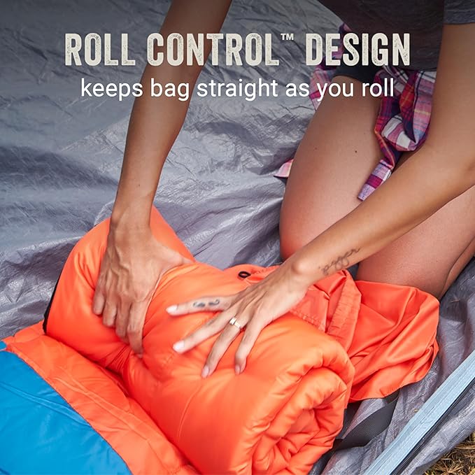 Coleman Kompact Cool-Weather Sleeping Bag, 20°F/30°F/40°F Adult Sleeping Bag with Heat Retention, Stuff Sack, & Snag-Free Zipper