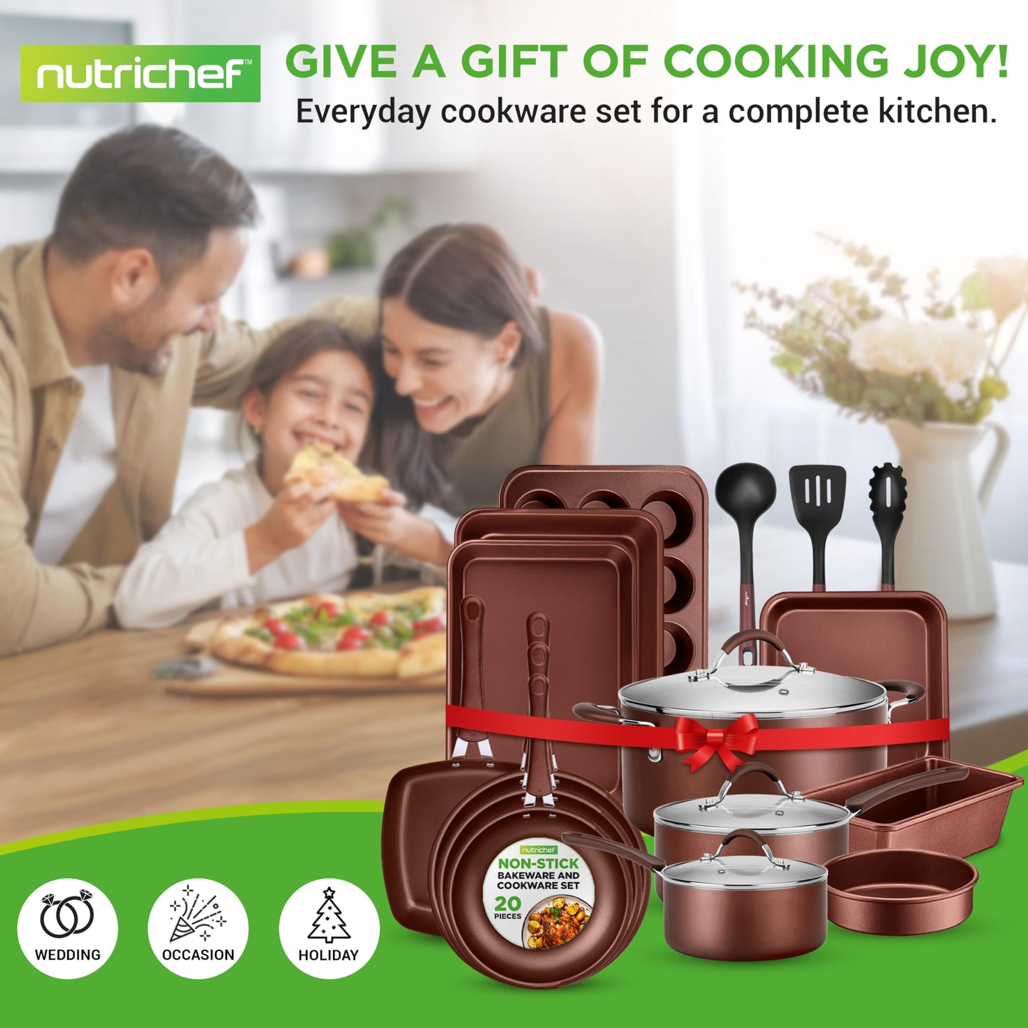Kitchenware Pots & Pans Set – High-qualified Basic Kitchen Cookware Set, Non-Stick (20-Piece Set)