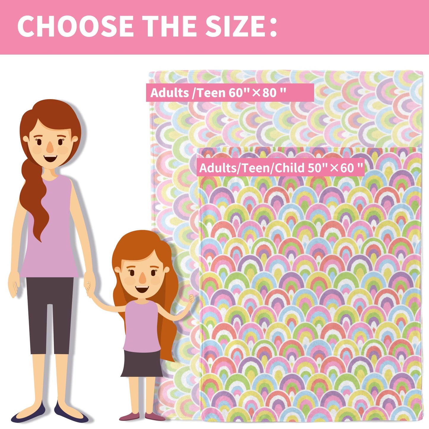 YAMIHOM Rainbows Blanket for Girls - 50"×60" Glow in The Dark Unicorn Throw for Toddler Kids Women Ideas for Age 1 2 3 4 5 6 7 8 9 10 Childs Teens