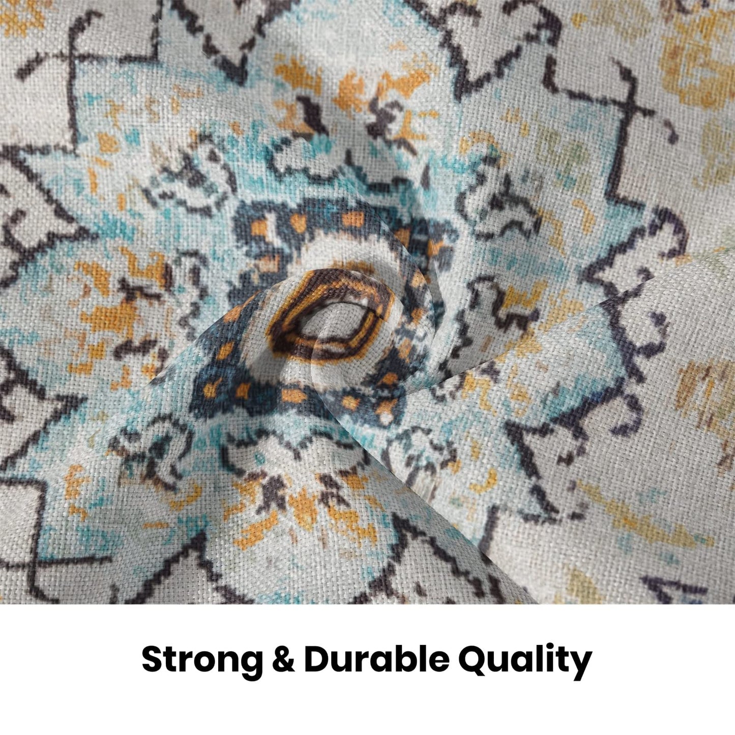 BETGINY Boho Pillow Covers 18x18, Blue and Teal Ethnic Design Outdoor Decorative Throw Pillows for Couch, Carpet Pattern Decor Cushion Cover 2 Pcs Farmhouse Linen Pillowcase for Bed Car Safa