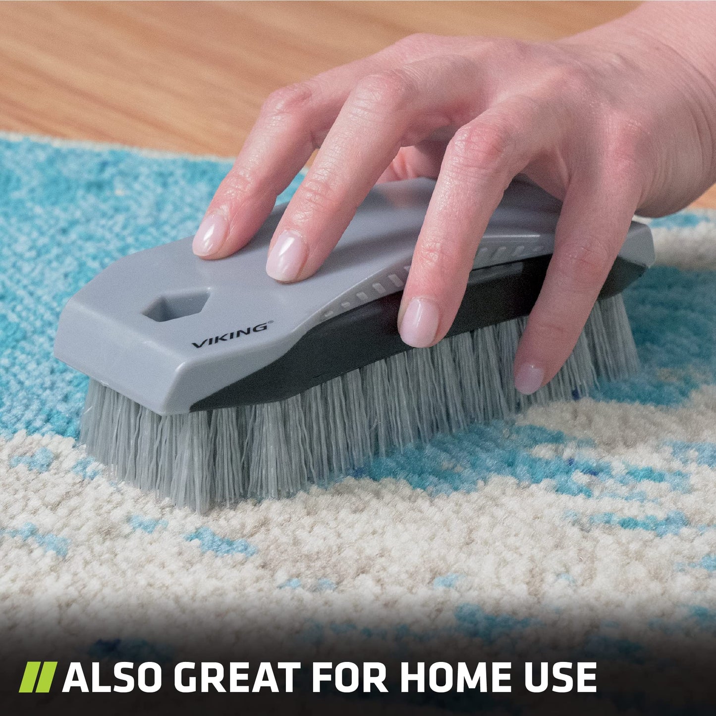 VIKING Carpet Cleaning and Scrub Brush for Floor Mats, Cleaning Brush for Car Interior and Home, Grey, 6.4 x 2.8 x 1.8 Inch