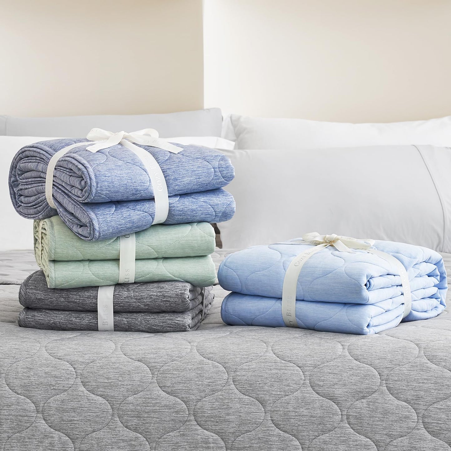 Cozy Bliss Double Side Cooling Blanket for Hot Sleepers, Q-Max>0.46 Lightweight Soft Breathable All Seasons Cooling Throw for Night Sweats (Charcoal Grey, 80"x90")