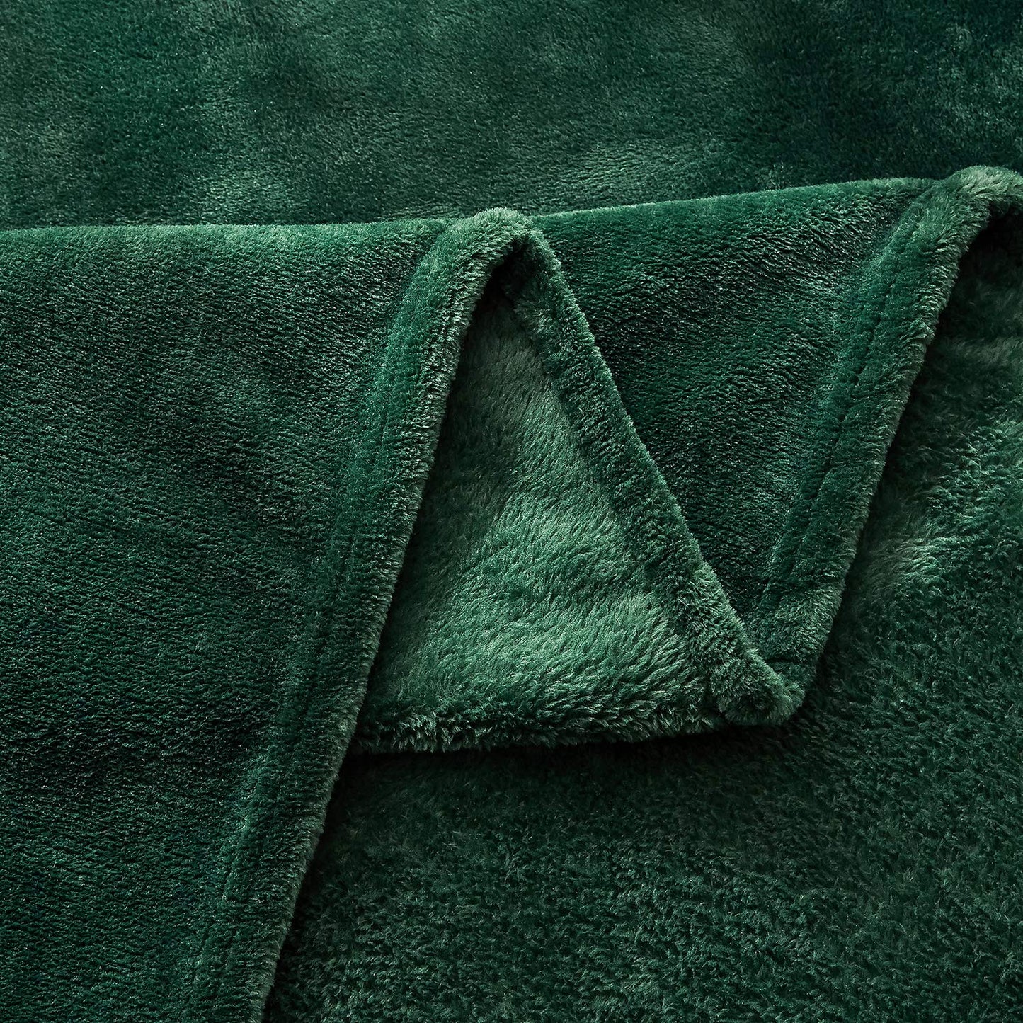 TASTHROW Large Flannel Fleece Throw Blanket, 50×70 Inch - Cozy Lightweight Thick Blanket - All Seasons Suitable for Women, Men and Kids (Dark Green)