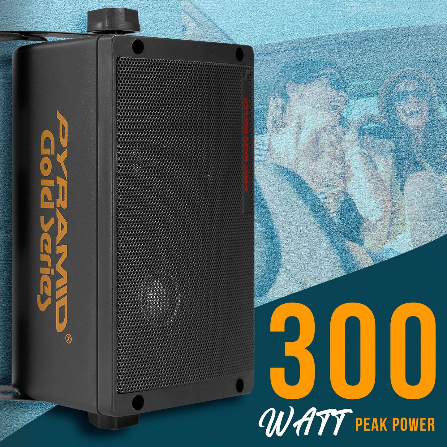 Pyramid Outdoor Speaker, 200 Watt 3-way Mini Box Speaker System, Perfect for Indoor and Outdoor Use, 3.25" Powerful Woofer, Pair