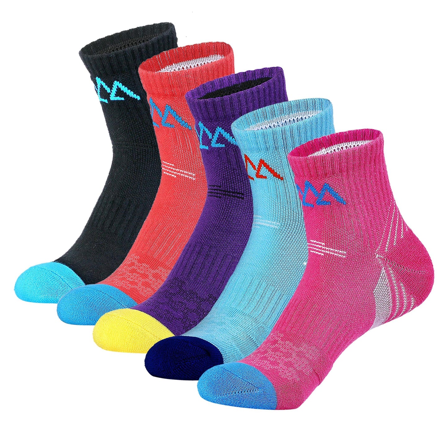 innotree Merino Wool Hiking Socks for Women Quarter Ankle Crew Thermal Cushion Moisture Wicking Socks,5 Pairs,Small