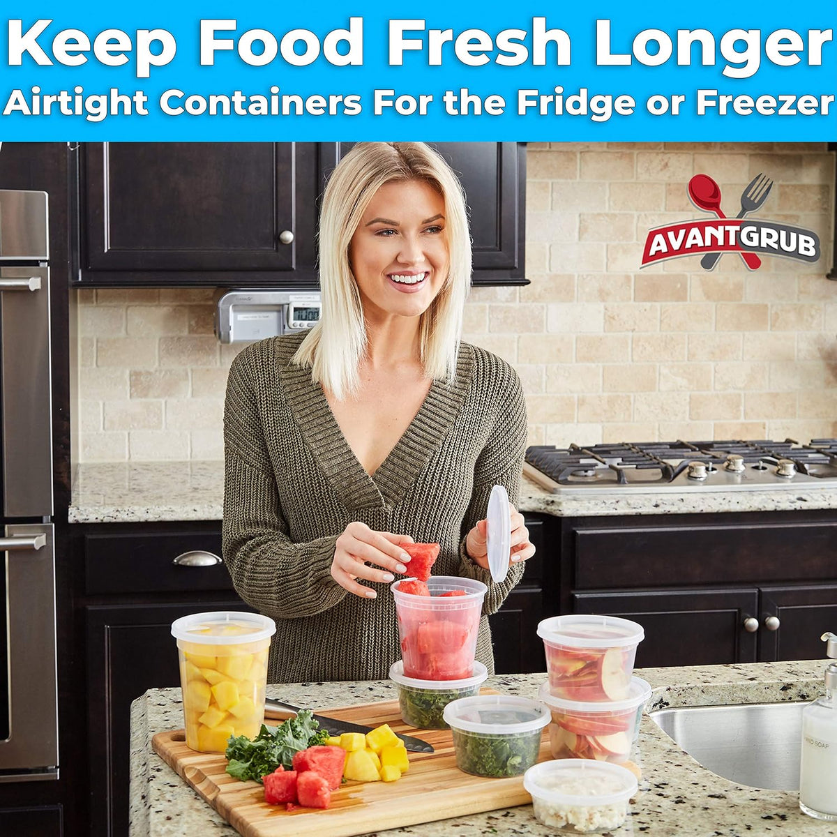 Deli-Grade BPA-Free 16oz Plastic Containers with Lids 24ct. Leakproof Microwavable Portion Container for To-Go Orders, Food Prep and Storage. Reusable Takeout Cups for Restaurant, Cafe and Catering.