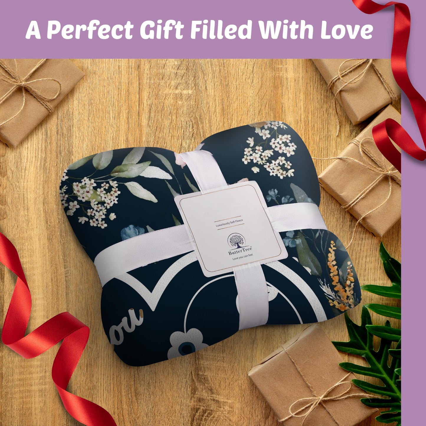 Birthday Gifts for Mom from Daughter-Soft Floral Blanket with Meaningful Words, Sentimental Gift for Women, Cozy Fleece Throw for Mom’s Birthday or Special Occasions