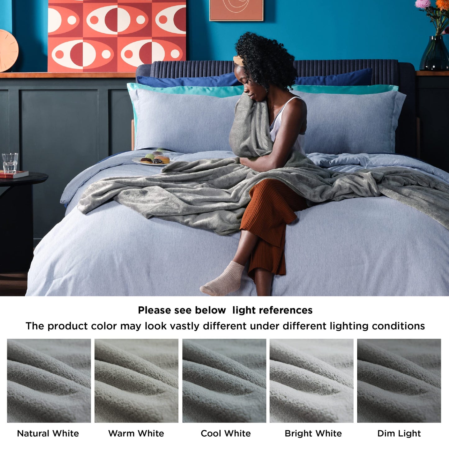 Bedsure Oversized King Big Blanket 120"x120" - Extra Large Soft Blankets for Bed, Sofa, Couch, Travel, Camping, Party, Giant Huge Throws, 10'x10', Dark Grey