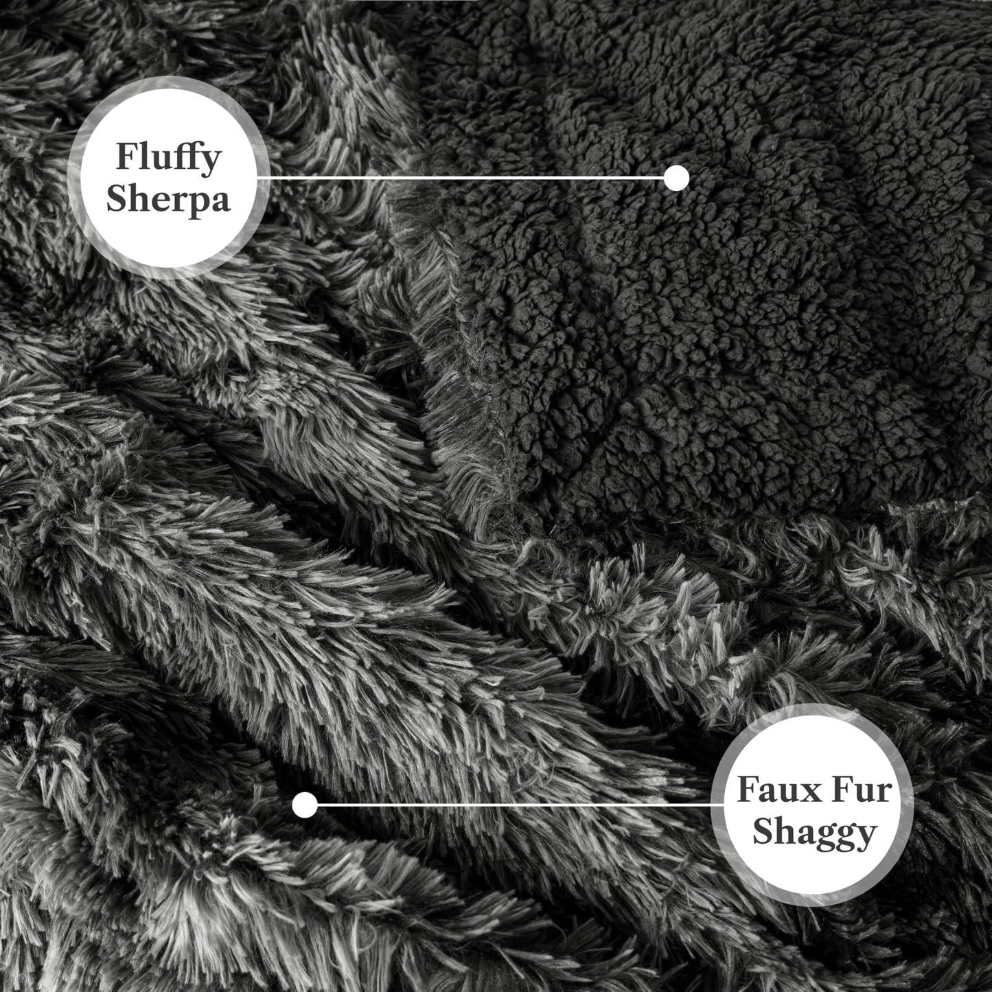 Pavilia Black Fluffy Bed Blanket, Queen Size, Fuzzy Plush Warm Large Blanket for Couch Sofa, Super Soft Thick Faux Fur Sherpa, Tie-Dye, 90x90