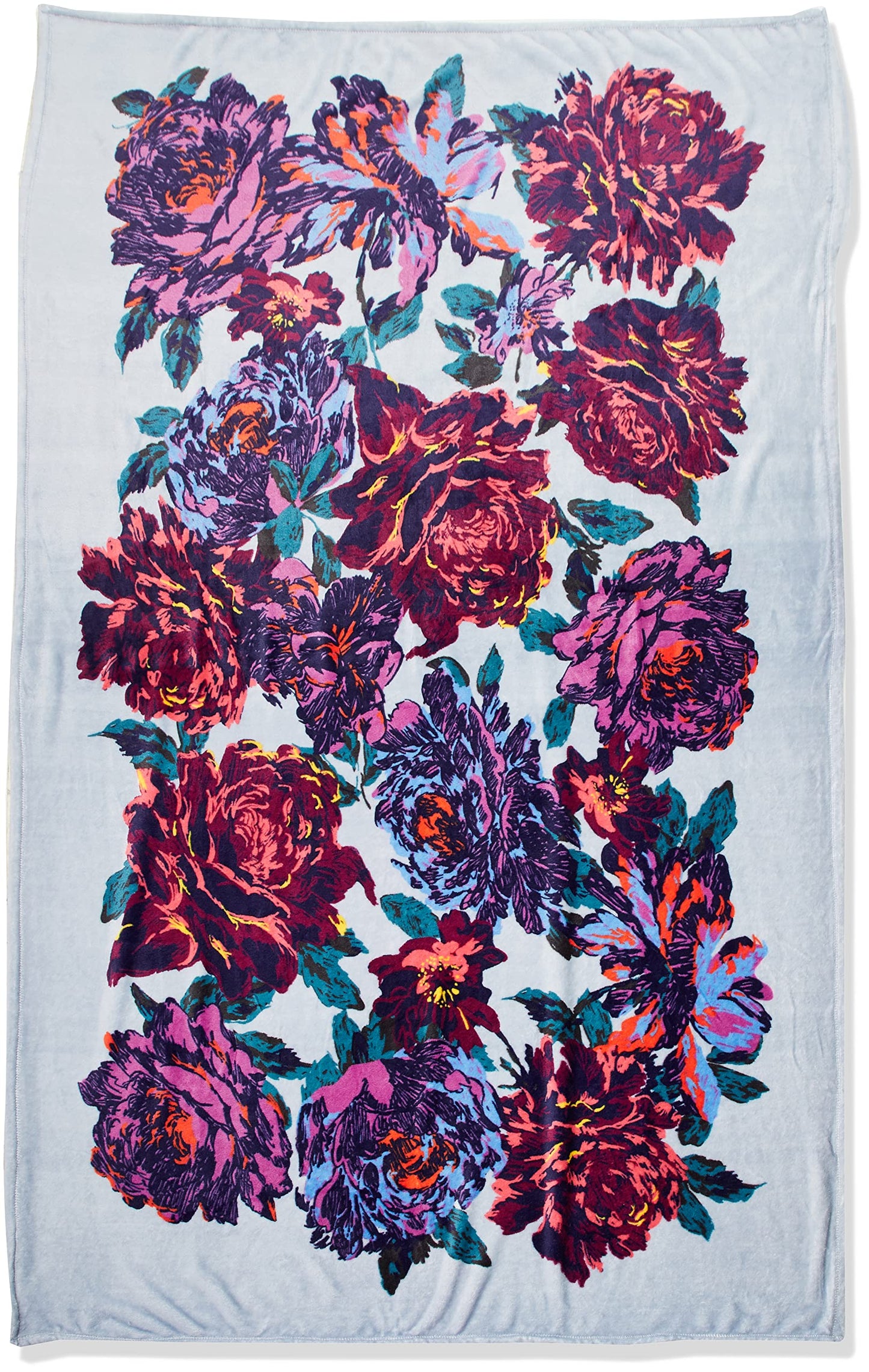 Vera Bradley Women's Fleece Plush Throw Blanket, Neon Blooms, 80 X 50