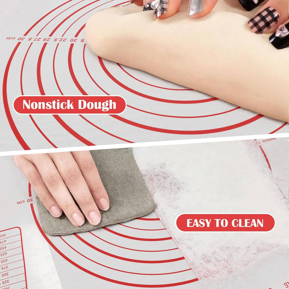 BlueBark 2 PCS - 32"L x 24"W Non-stick Silicone Baking Mat for Pastry & Dough, Sourdough Bread Making Tools, Kitchen Counter, Cooking Enthusiasts