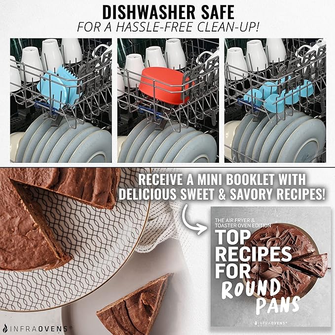 Air Fryer Baking Pan Set For Ninja Foodi Grill 5-in-1 AG301 4qt, Freezer & Airfryer Bakeware Sets with Cupcake Liners & Kitchen Conversion Chart, Nonstick Round Cake Molds for Baking