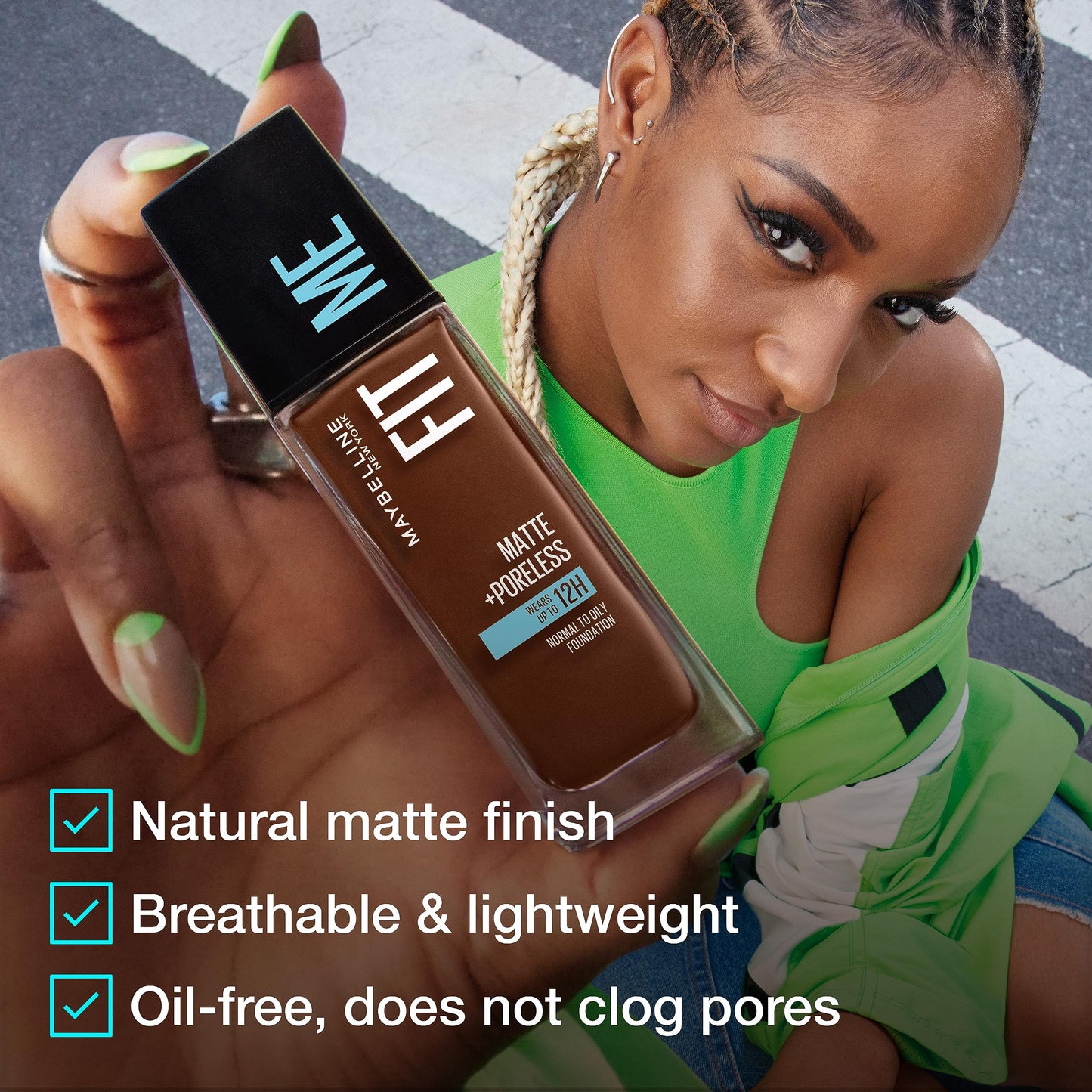 Maybelline Fit Me Matte + Poreless Liquid Oil-Free Foundation Makeup, True Beige, 1 Count (Packaging May Vary)