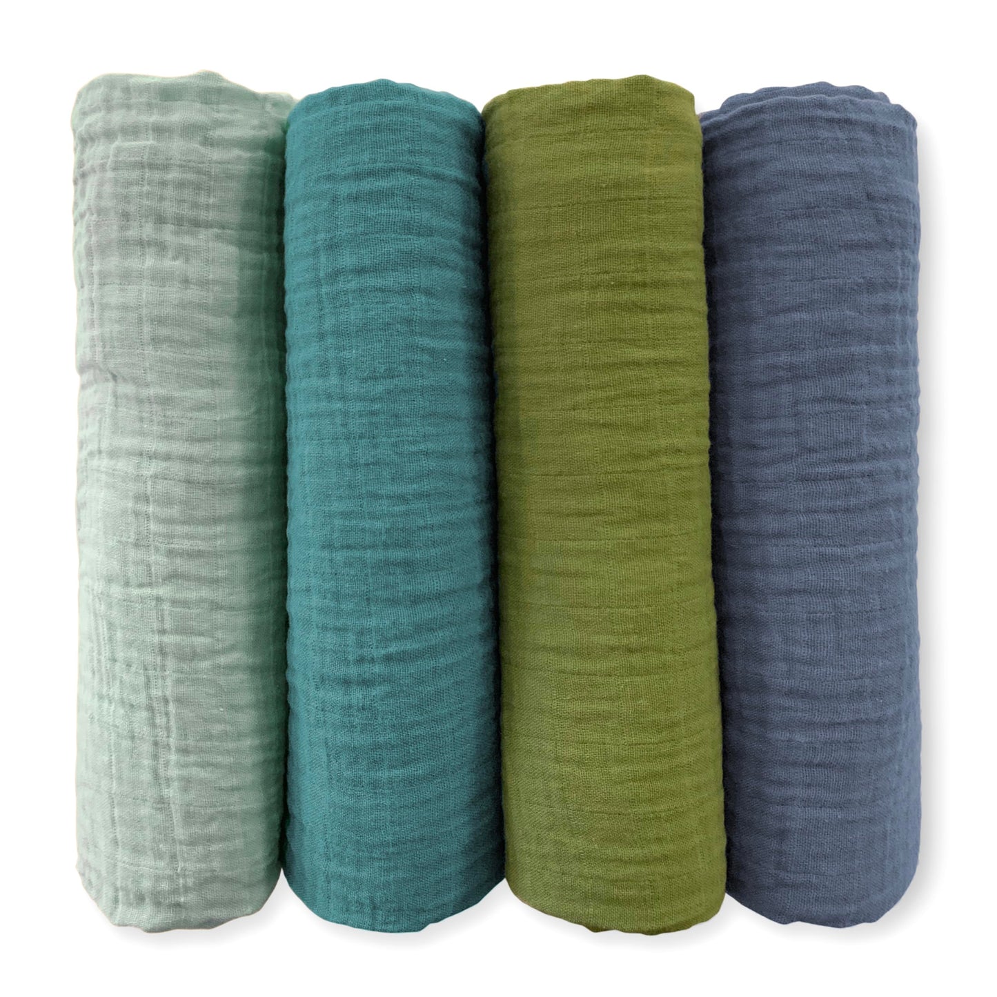 SwaddleDesigns Cotton Muslin Swaddle Blankets for Baby Boy & Baby Girl, Set of 4, Neutral Receiving Blankets for Newborn, Baby Registry & Gift, 46x46 inches, Cascadia