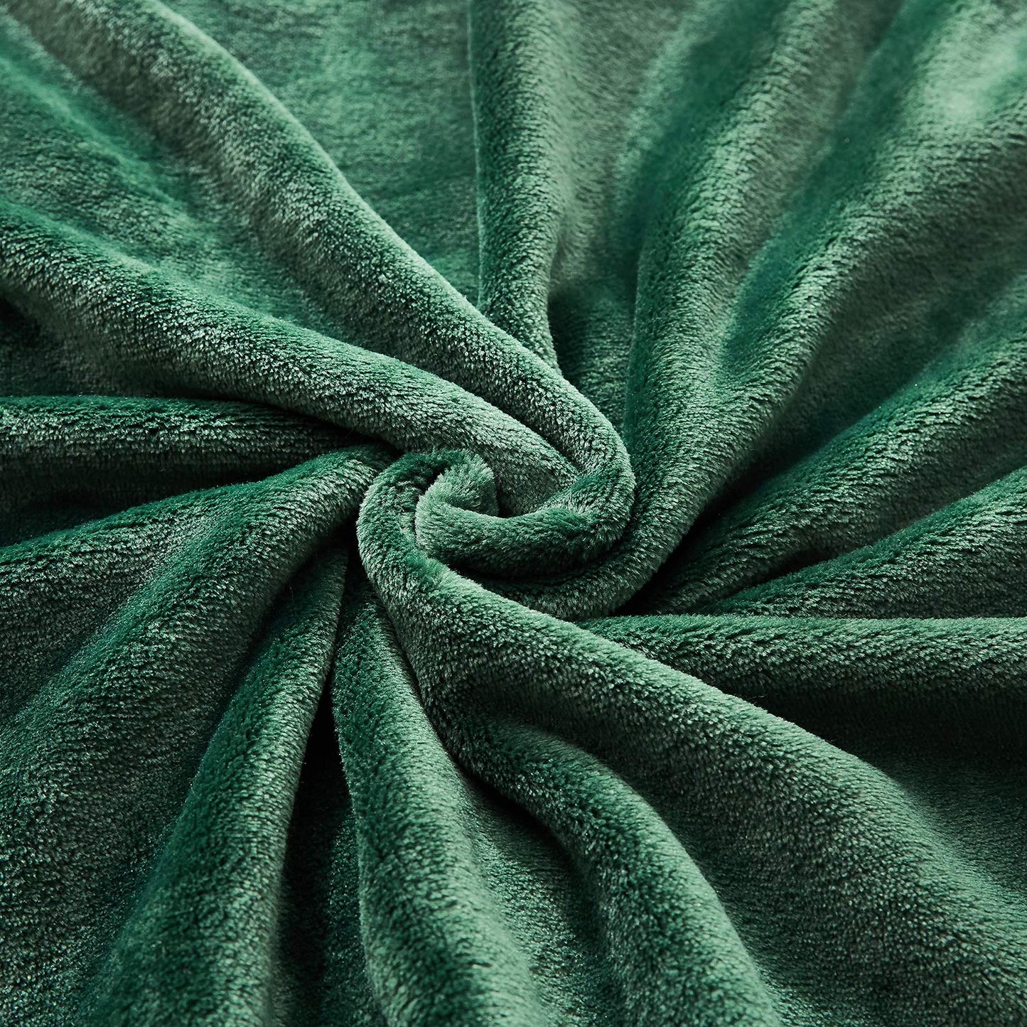TASTHROW Large Flannel Fleece Throw Blanket, 50×70 Inch - Cozy Lightweight Thick Blanket - All Seasons Suitable for Women, Men and Kids (Dark Green)