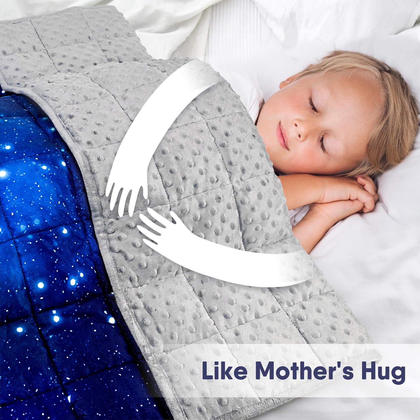 Solfres 5lbs Weighted Blanket, 36 x 48 Inches, Printing Heavy Blanket 5 Pounds for Children and Teens Ultra Soft and Cozy, Stars, Sensory Items, Nebula Galaxy