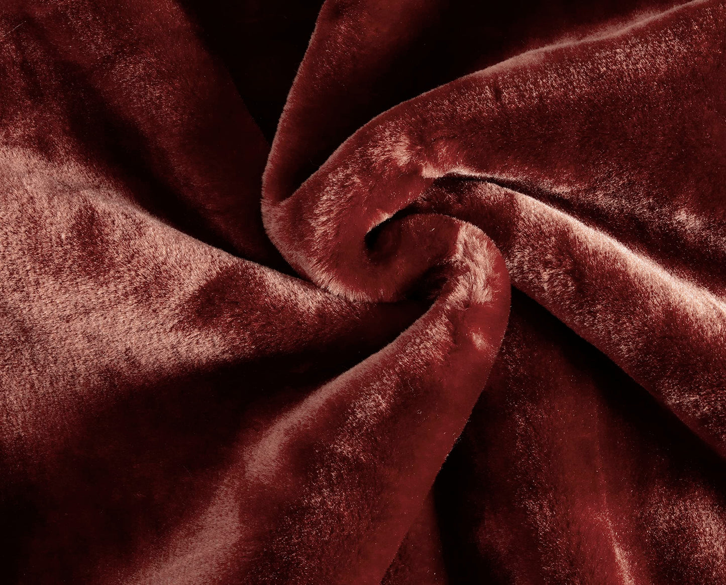 Chezmoi Collection Heavy Single Ply 9 Lbs Korean Style Faux Mink Blanket, 750GSM Thick Silky Soft Plush Raschel Mink Blanket, 85" x 95" King, Solid Burgundy