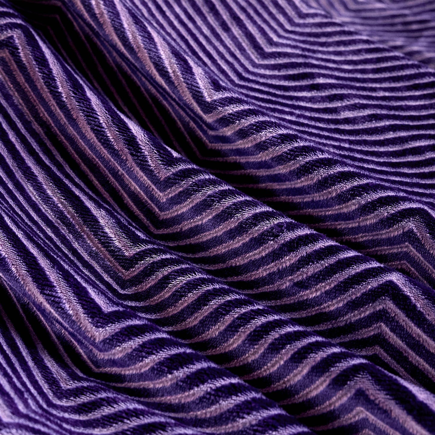 Oversized King Fleece Blanket 120x120 Inches, Seamless Soft Cozy 3D Jacquard Flannel Blanket 10'x10' Extra Large for Bed, Sofa, Couch, Travel & Camping, California King Throw, Purple - Wave