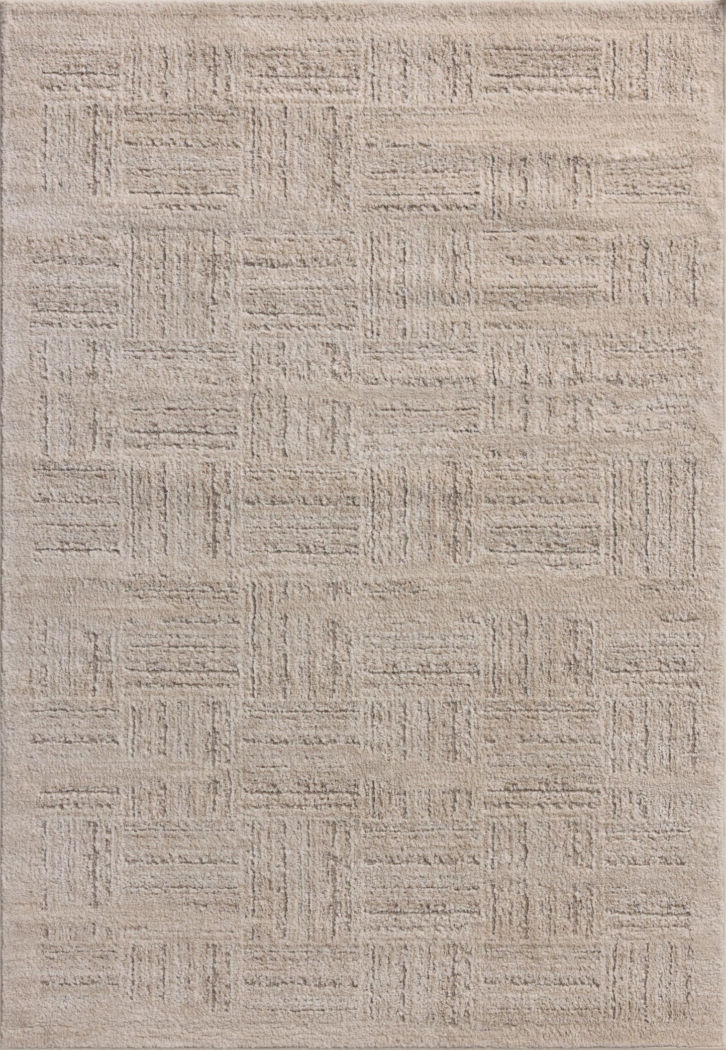 Loloi Amber Lewis Monty Collection MOT-01 Ivory/Taupe 5'-3" x 7'-6", .50" Pile Height, Accent Rug