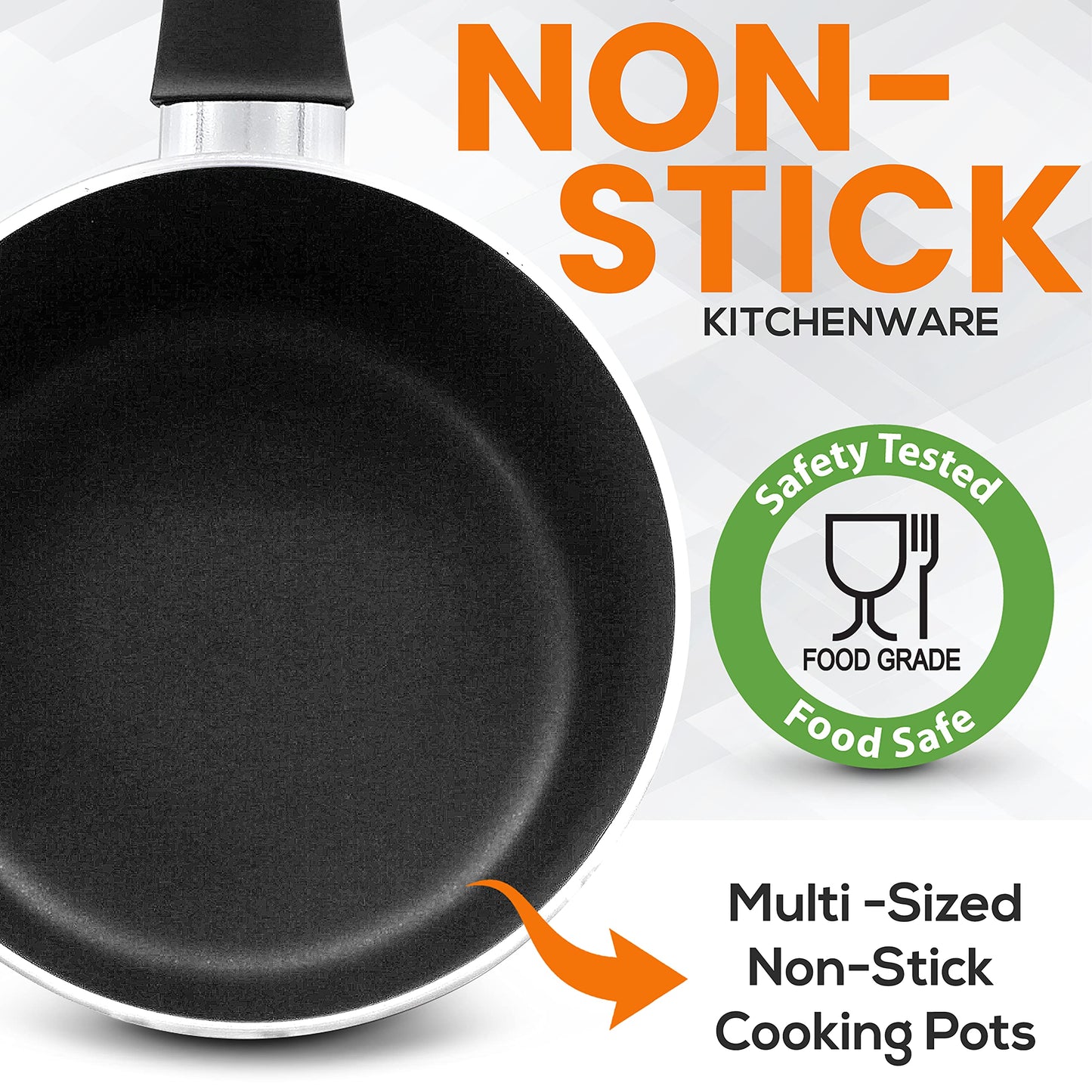 SereneLife Kitchenware Pots & Pans Basic Kitchen Cookware, Black Non-Stick Coating Inside, Heat Resistant Lacquer (15-Piece Set), One Size, Gold