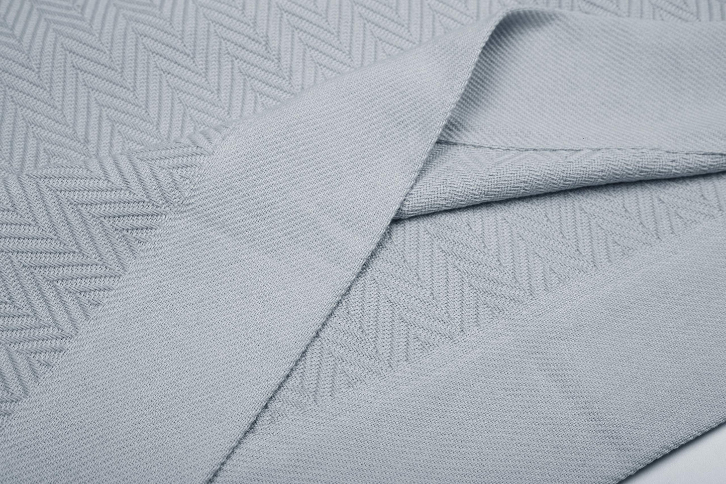 Threadmill Luxury Cotton Blankets for King Size Bed | All-Season Cozy 100% Cotton King Size Blanket | Herringbone Soft Fall Thermal Blanket fits Cal King Size Bed | Scottish Grey
