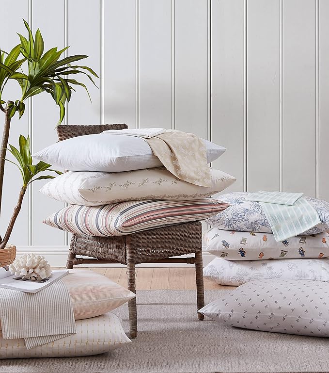 Tommy Bahama - Queen Sheets, Cotton Percale Bedding Set, Crisp & Cool, Stylish Bedding Set (Aloha Pineapple Green, Queen)