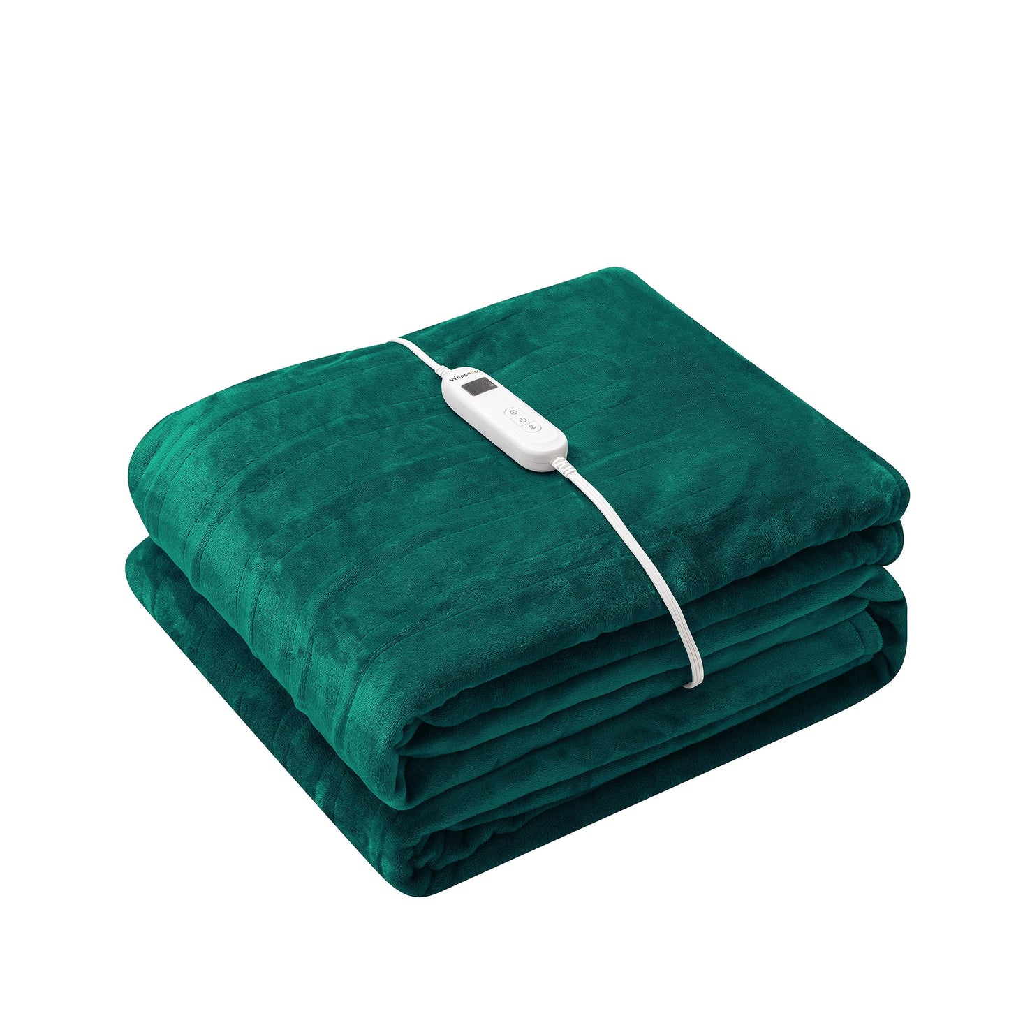 Wapaneus Foot Pocket Heated Blanket Electric Throw with 10 Heating Levels and 4 Timer Settings 4 Hours Auto Shut Off, Flannel Fast-Heating Heated Throw 50" x 60", Machine Washable, Vintage Green