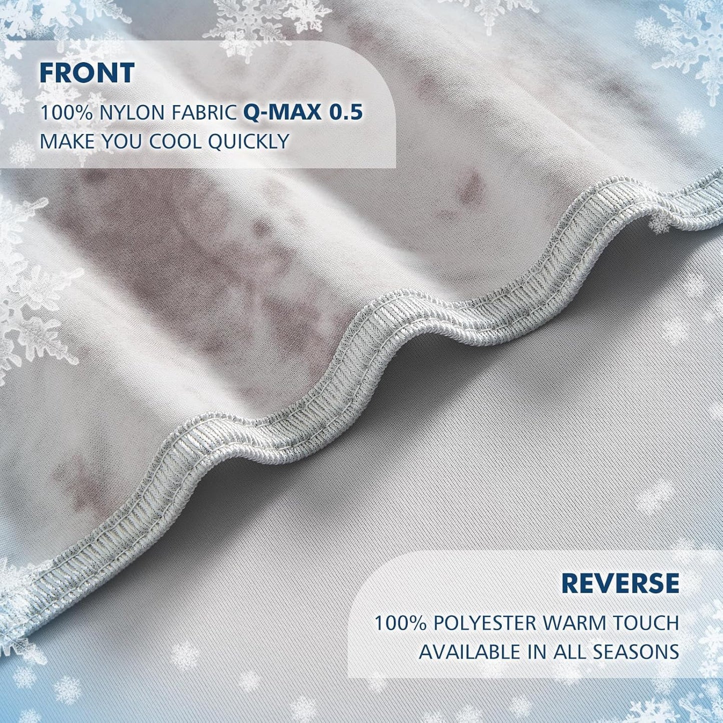 EMME Cooling Blanket Twin Size (60"x80"), Q-Max 0.5 Cooling Blankets for Hot Sleepers, Ice Summer Blanket for Nights Sweats, Grey Lightweight Sheet for Bed